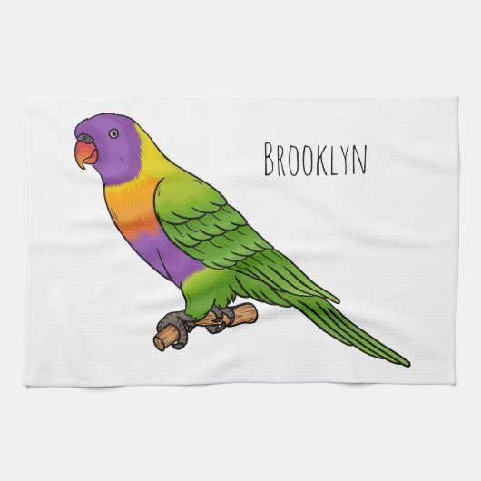 Rainbow-Lorikeet-Cartoon Geschirrtuch (Horizontal)