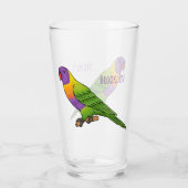 Rainbow-Lorikeet-Cartoon Glas (Rückseite)