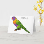 Rainbow-Lorikeet-Cartoon Karte (Gelbe Blume)