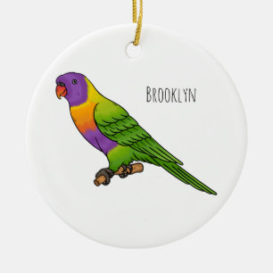 Rainbow-Lorikeet-Cartoon Keramik Ornament