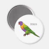 Rainbow-Lorikeet-Cartoon Magnet (Vorderseite/Rückseite)
