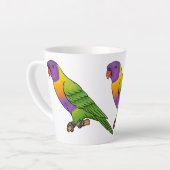 Rainbow-Lorikeet-Cartoon Milchtasse (Linke Ecke)