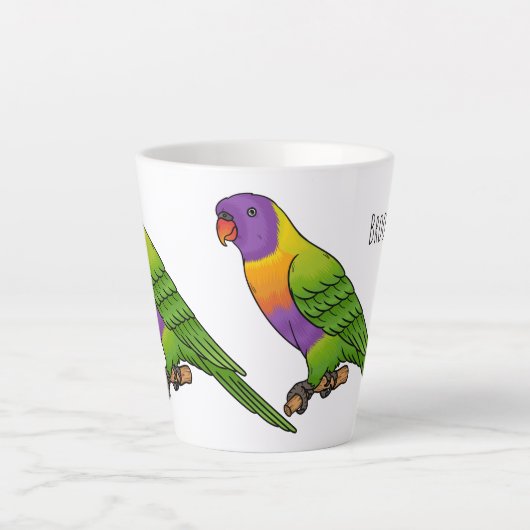 Rainbow-Lorikeet-Cartoon Milchtasse (Vorderseite)