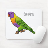 Rainbow-Lorikeet-Cartoon Mousepad (Mit Mouse)