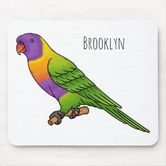 Rainbow-Lorikeet-Cartoon Mousepad (Vorne)