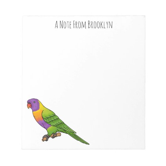 Rainbow-Lorikeet-Cartoon Notizblock (Vorderseite)