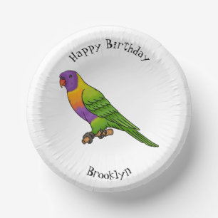 Rainbow-Lorikeet-Cartoon Pappteller