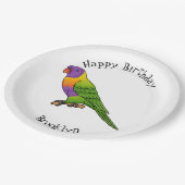 Rainbow-Lorikeet-Cartoon Pappteller (Schrägansicht)