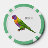 Rainbow-Lorikeet-Cartoon Pokerchips (Rückseite)