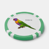 Rainbow-Lorikeet-Cartoon Pokerchips (Einzeln)