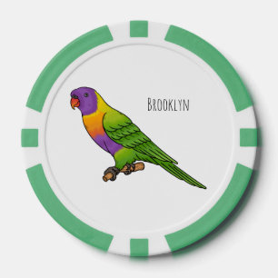 Rainbow-Lorikeet-Cartoon Pokerchips