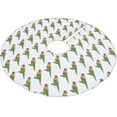 Rainbow-Lorikeet-Cartoon Polyester Weihnachtsbaumdecke (Schrägansicht)