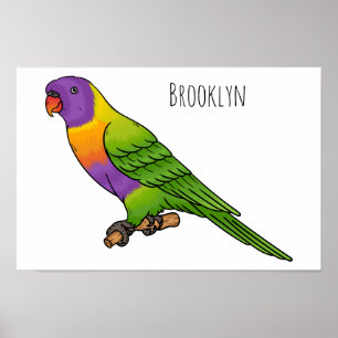 Rainbow-Lorikeet-Cartoon Poster