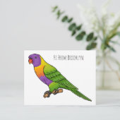 Rainbow-Lorikeet-Cartoon Postkarte (Stehend Vorderseite)