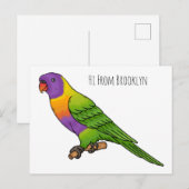 Rainbow-Lorikeet-Cartoon Postkarte (Vorne/Hinten)
