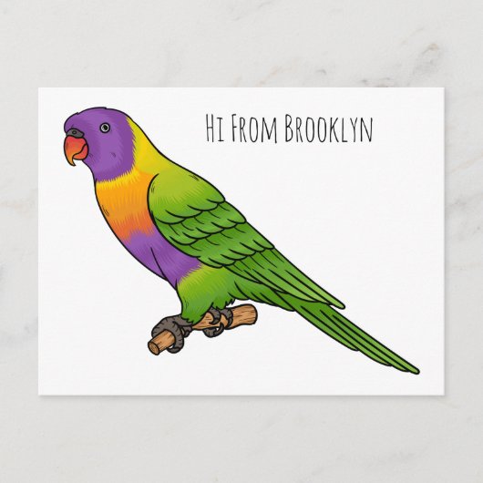 Rainbow-Lorikeet-Cartoon Postkarte (Vorderseite)
