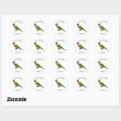 Rainbow-Lorikeet-Cartoon Runder Aufkleber (Blatt)