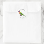 Rainbow-Lorikeet-Cartoon Runder Aufkleber (Tasche)