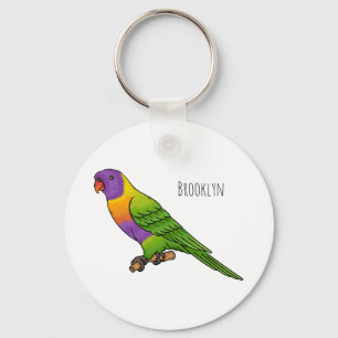Rainbow-Lorikeet-Cartoon Schlüsselanhänger