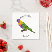 Rainbow-Lorikeet-Cartoon Serviette (Beispiel)
