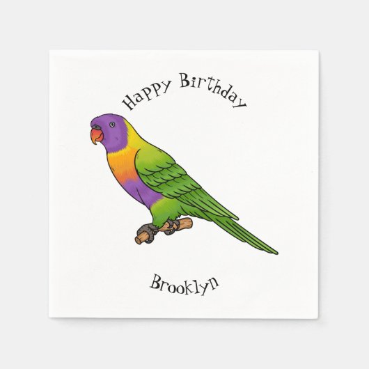 Rainbow-Lorikeet-Cartoon Serviette (Vorderseite)