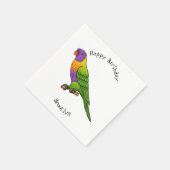 Rainbow-Lorikeet-Cartoon Serviette (Ecke)