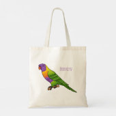 Rainbow-Lorikeet-Cartoon Tragetasche (Rückseite)