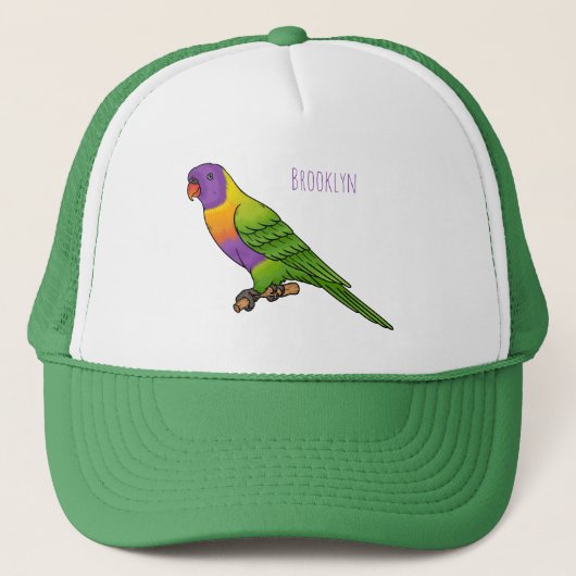 Rainbow-Lorikeet-Cartoon Truckerkappe (Vorderseite)