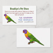 Rainbow-Lorikeet-Cartoon Visitenkarte (Vorne/Hinten)
