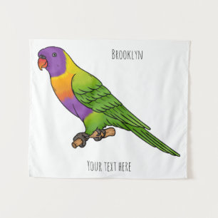 Rainbow-Lorikeet-Cartoon Wandteppich