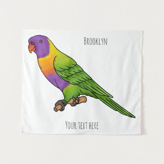 Rainbow-Lorikeet-Cartoon Wandteppich (Vorderseite (Horizontal))