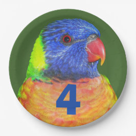 Rainbow Lorikeet des Kindes zum Geburtstag Pappteller