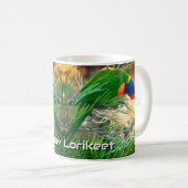 Rainbow Lorikeet Floral Nature Foto Kaffeetasse (VorderseiteRechts)