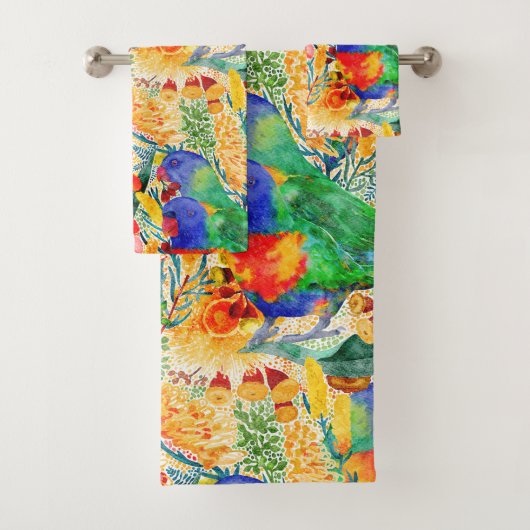 Rainbow Lorikeet Garden Badhandtuch Set (Insitu)