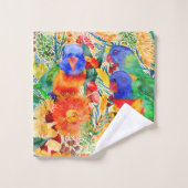 Rainbow Lorikeet Garden Badhandtuch Set (Waschlappen)