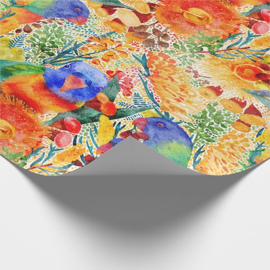 Rainbow Lorikeet Garden Geschenkpapier (Ecke)