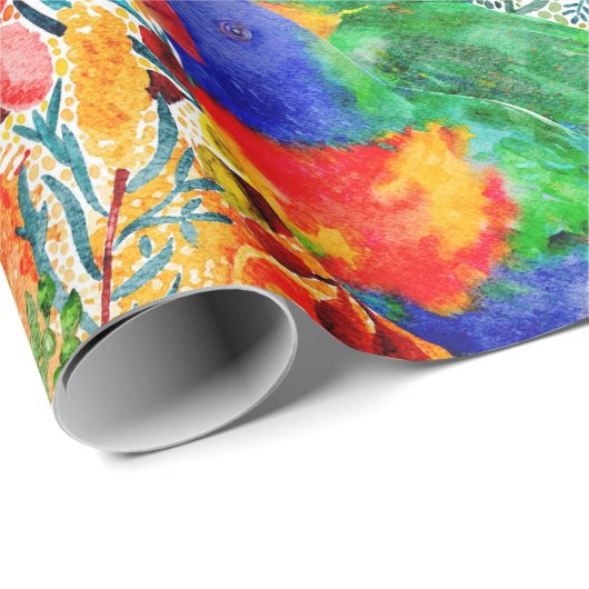 Rainbow Lorikeet Garden Geschenkpapier (Rolleneckpunkt)