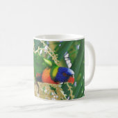 Rainbow Lorikeet Green Australian Bird Foto Kaffeetasse (VorderseiteRechts)