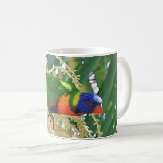 Rainbow Lorikeet Green Australian Bird Foto Kaffeetasse (VorderseiteRechts)