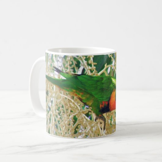 Rainbow Lorikeet Green Australian Bird Foto Kaffeetasse (Vorderseite Links)