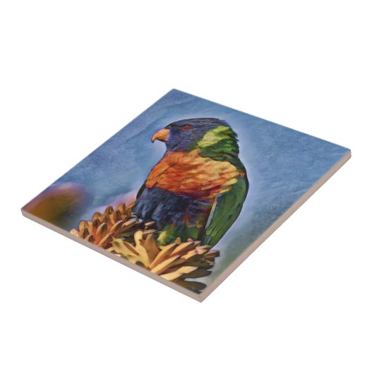 Rainbow Lorikeet Parrot Bird Fliese (Seite)
