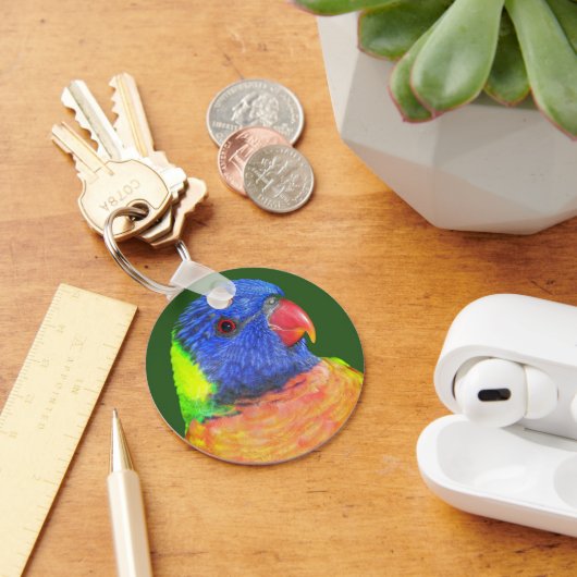 Rainbow Lorikeet Parrot Foto Schlüsselanhänger (Schreibtisch)