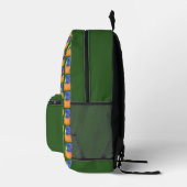 Rainbow Lorikeet Parrot Pattern auf Green Bedruckter Rucksack (Rechts)