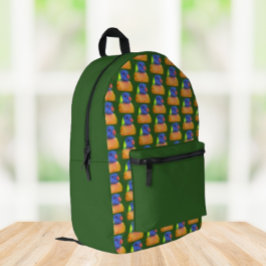 Rainbow Lorikeet Parrot Pattern auf Green Bedruckter Rucksack