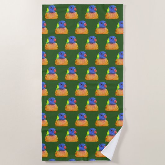 Rainbow Lorikeet Parrot Pattern Strandtuch (Vorderseite)