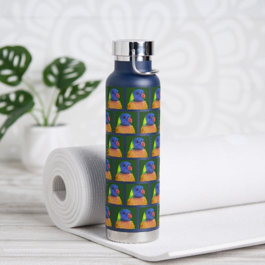 Rainbow Lorikeet Parrot Pattern Trinkflasche (Yoga)
