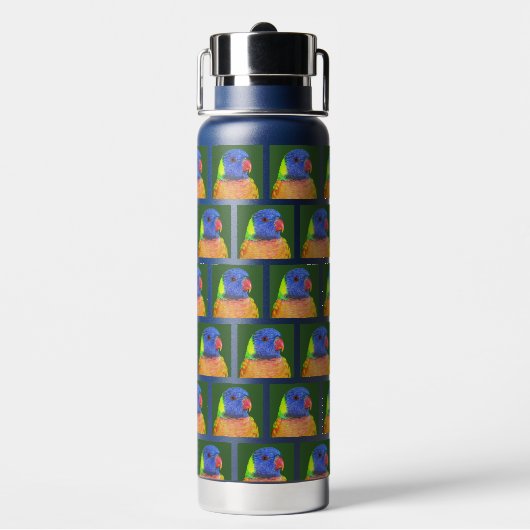Rainbow Lorikeet Parrot Pattern Trinkflasche (Hinten)