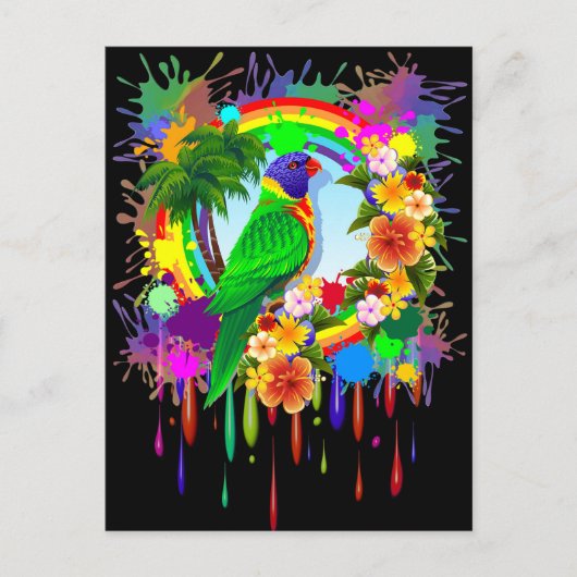Rainbow Lorikeet Parrot Postkarten (Vorderseite)