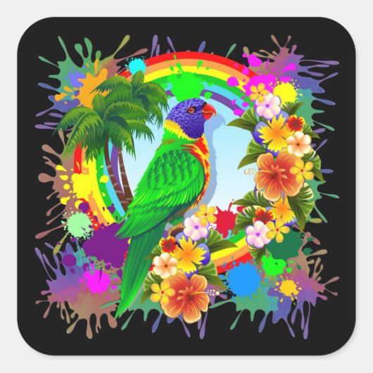 Rainbow Lorikeet Parrot Stickers (Vorderseite)