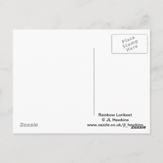 Rainbow Lorikeet Postkarte (Rückseite)